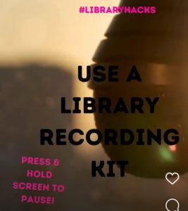 Picture of a microphone. Text says "Use a Library Recording Kit"
