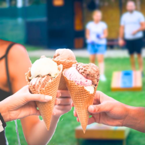 Ice cream and games also
